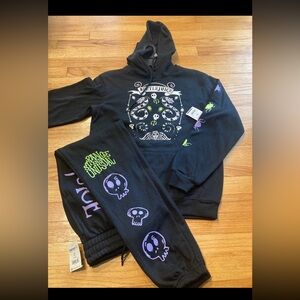 Black Graphic Hoodie AND matching joggers with Beetlejuice Design